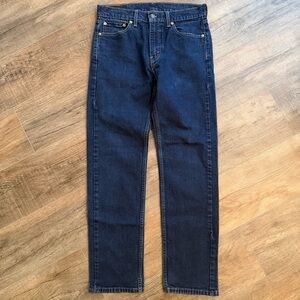 Levi's 505 Men’s 32x32 Dark Blue Straight Jeans Classic Denim Solid Premium Slim